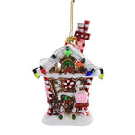 Noble Gems Small Gingerbread House Glass Christmas Ornament Peppermint Nb1692 (57545)