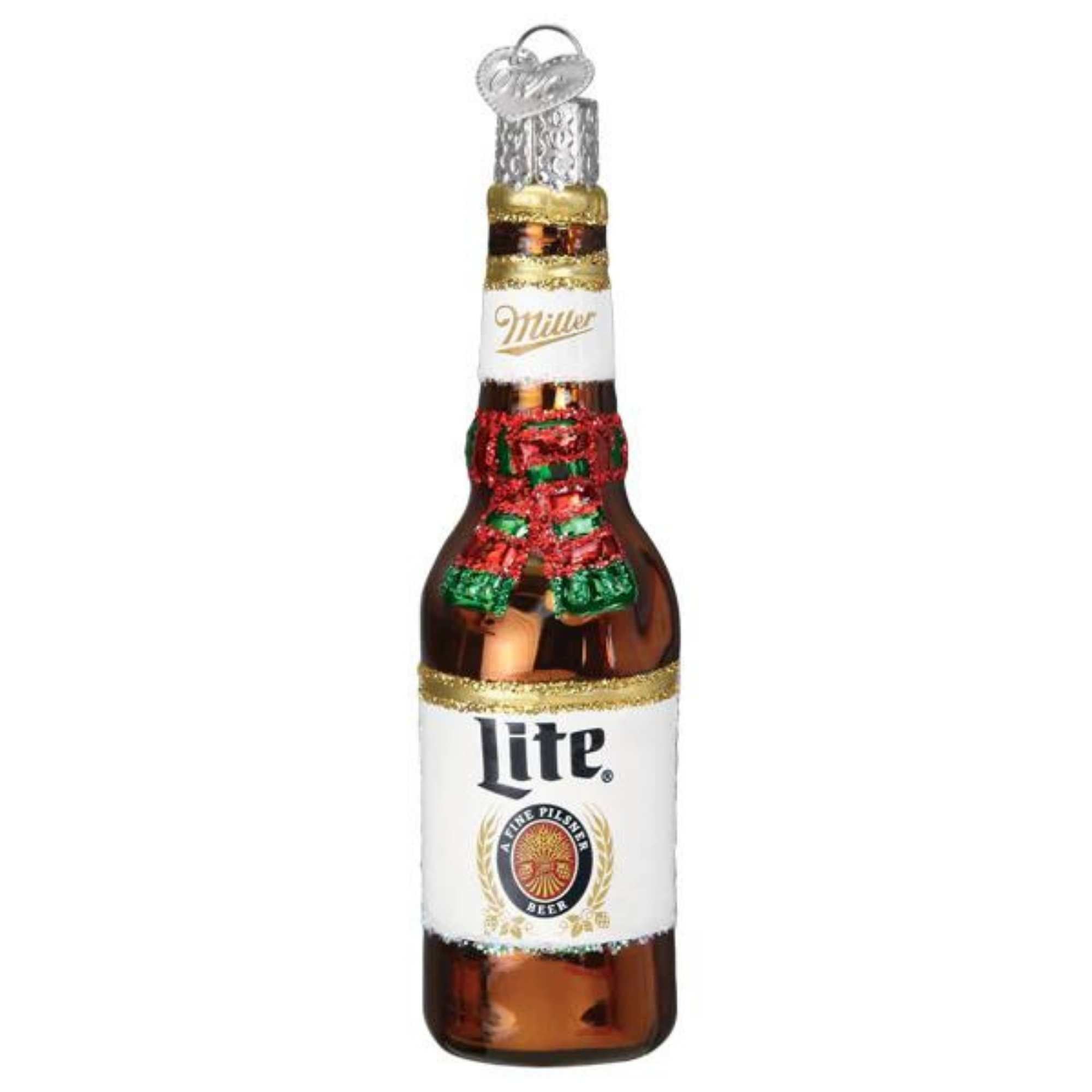 Old World Christmas Holiday Miller Lite Longneck - 1 Glass