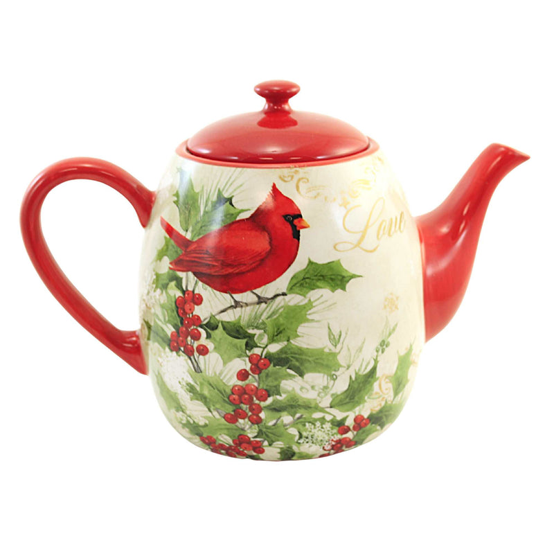 Tabletop Winter's Medley Teapot Dessert Cardinal Ivy Christmas 28996 (57556)