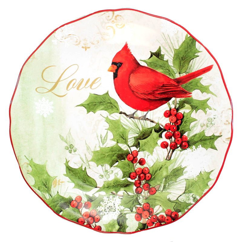 Tabletop Winters Medley Round Plates S/4 Dessert Cardinal Ivy Christmas 28986 (57557)