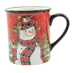 Tabletop Christmas Lodge Snowman Mug - - SBKGifts.com