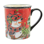 Tabletop Christmas Lodge Snowman Mug - - SBKGifts.com
