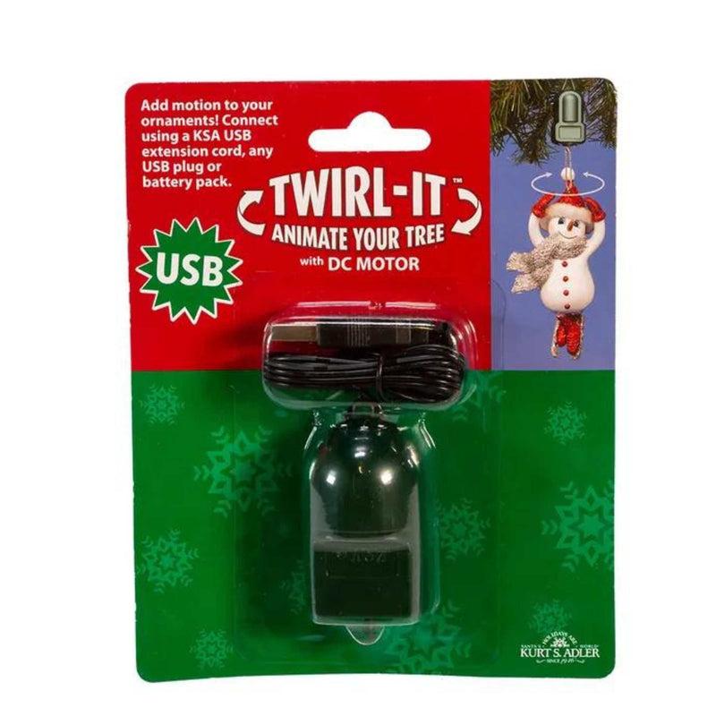 Christmas Twirl-It With Dc Motor Plastic Usb Single Ornament Spinner Animate Your Tree Usb0003
