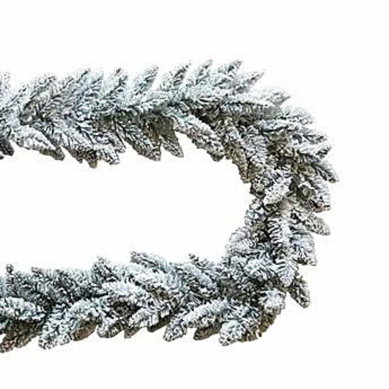 Christmas Flocked Snow Pine Garland 9' - - SBKGifts.com
