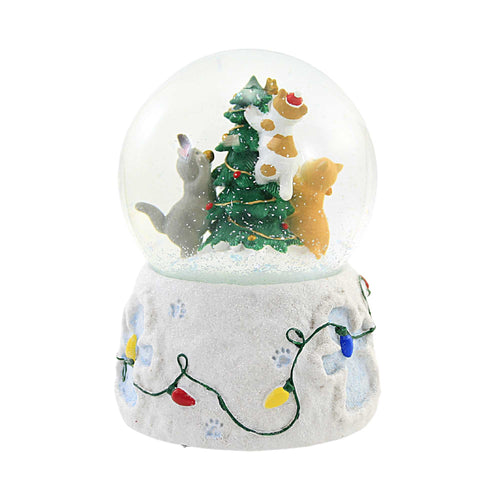 Christmas Kitties On Tree Glitterdome - - SBKGifts.com