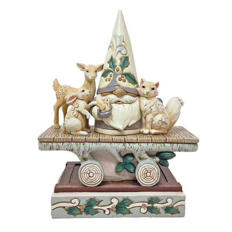 Jim Shore Rolling Gnome For Christmas - One Figurine 7.5 Inch, Resin - White Woodland 6011623 (57615)