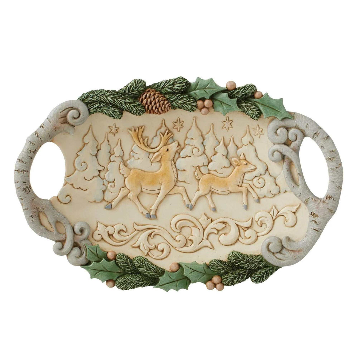 (57623) Decorative Tray With Deer Scene