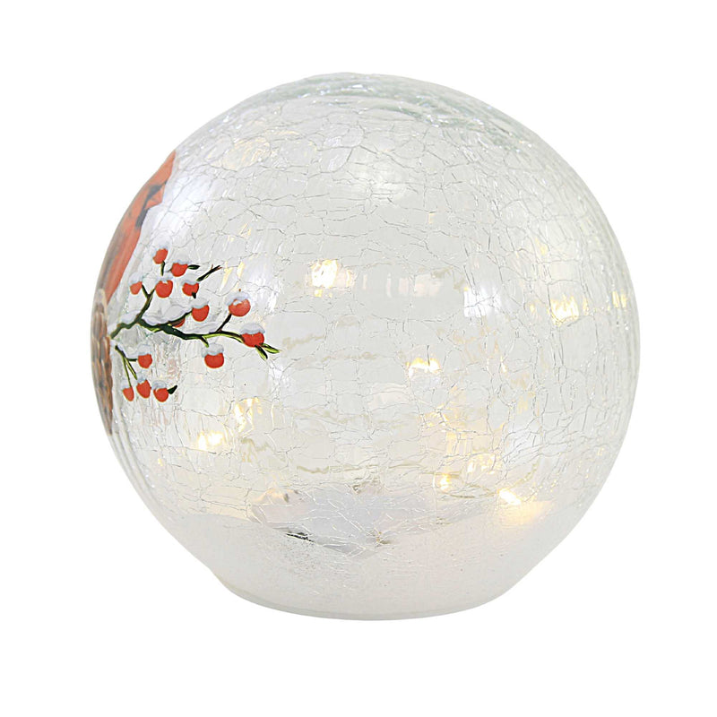 Christmas Globe With Cardinal On Branch - - SBKGifts.com