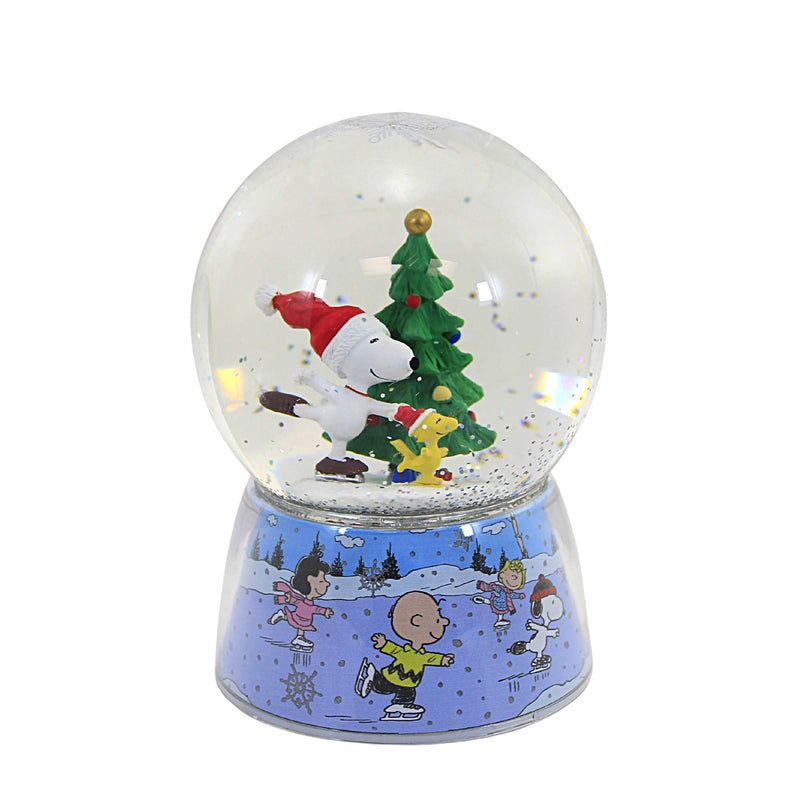 Christmas Snoopy Swirl Dome Glass Peanuts Woodstock 135282 (57716)