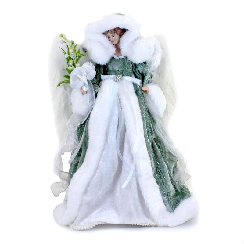 Tree Topper Finial Green Angel Tree Topper Free Standing Christmas 135250 (57719)