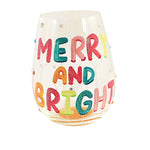 Tabletop Merry & Bright Stemless Wine Glass Lolita Hand Painted 6011255 (57730)