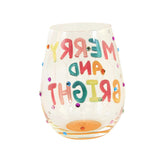 Tabletop Merry & Bright Stemless Wine - - SBKGifts.com