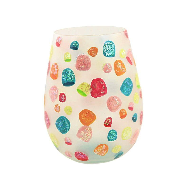 Tabletop Goody Gumdrops Stemless Wine Glass Lolita Hand Painted 6011256 (57731)