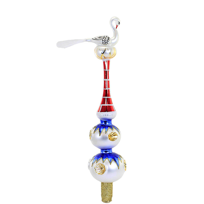 Santa Land Legend Of The Stork Finial Blue - - SBKGifts.com