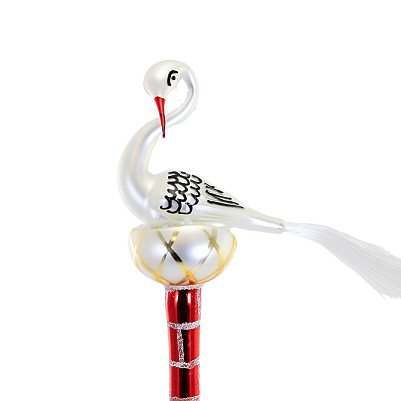 Santa Land Legend Of The Stork Finial Red - - SBKGifts.com