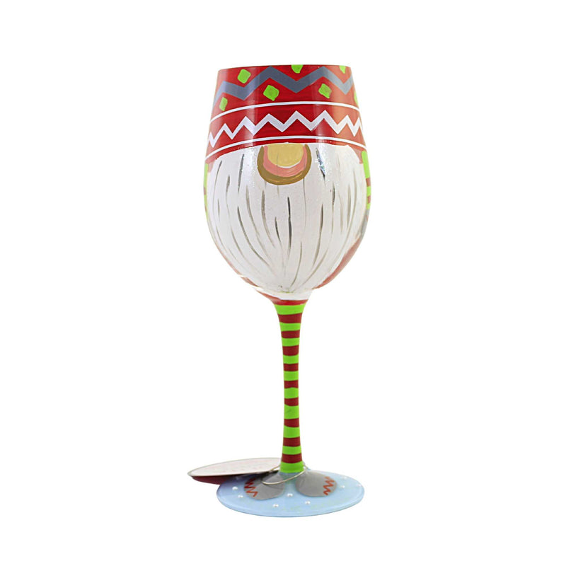 Tabletop Gnome For The Holidays Wine Glass Lolita Hand Painted 6011243 (57744)