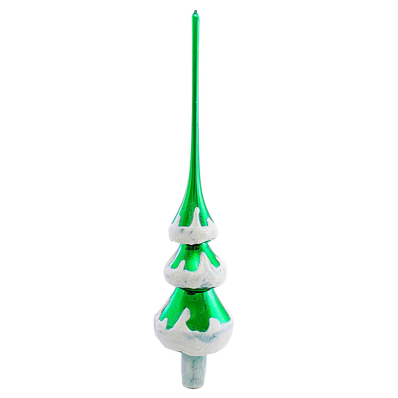 Santa Land Frosted Evergreen Finial Green Christmas Snow Tree Topper 220Fin54225027green (57745)