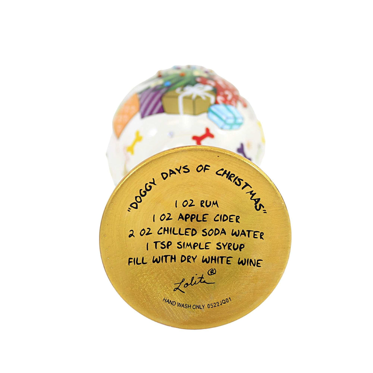 Lolita Glassware Doggy Days Of Christmas Wine - - SBKGifts.com