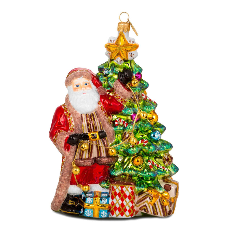Huras Santa's Final Touches Cl Glass Heirloom Ornament Holiday  Tree Hf502cl (57771)