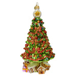 Huras Christmas Tree With Red Bows Cl Glass Heirloom Ornament Presents Hf507cl (57772)