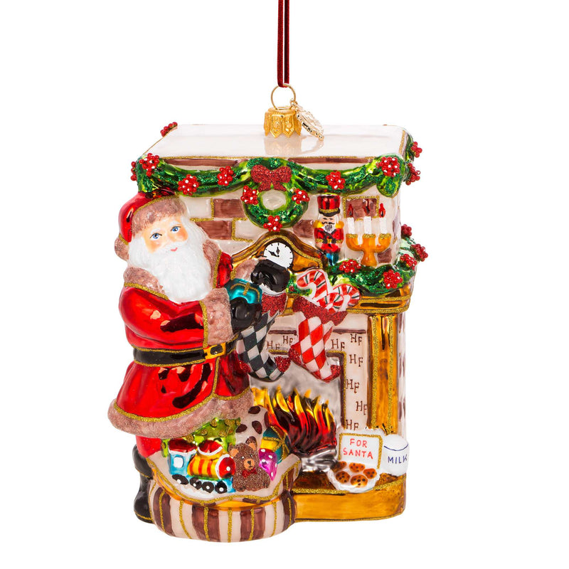 Huras Stockings Filled With Love Cl Glass Heirloom Ornament Santa Hf510cl (57775)