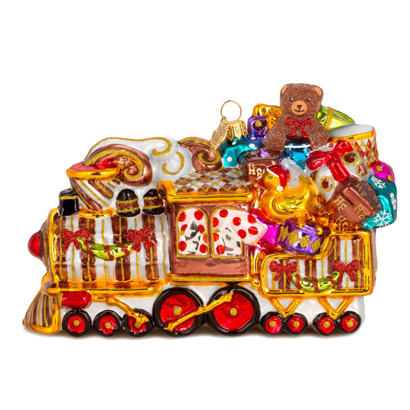 Huras Fancy Train Cl Glass Heirloom Christmas Ornament Hf506cl (57778)