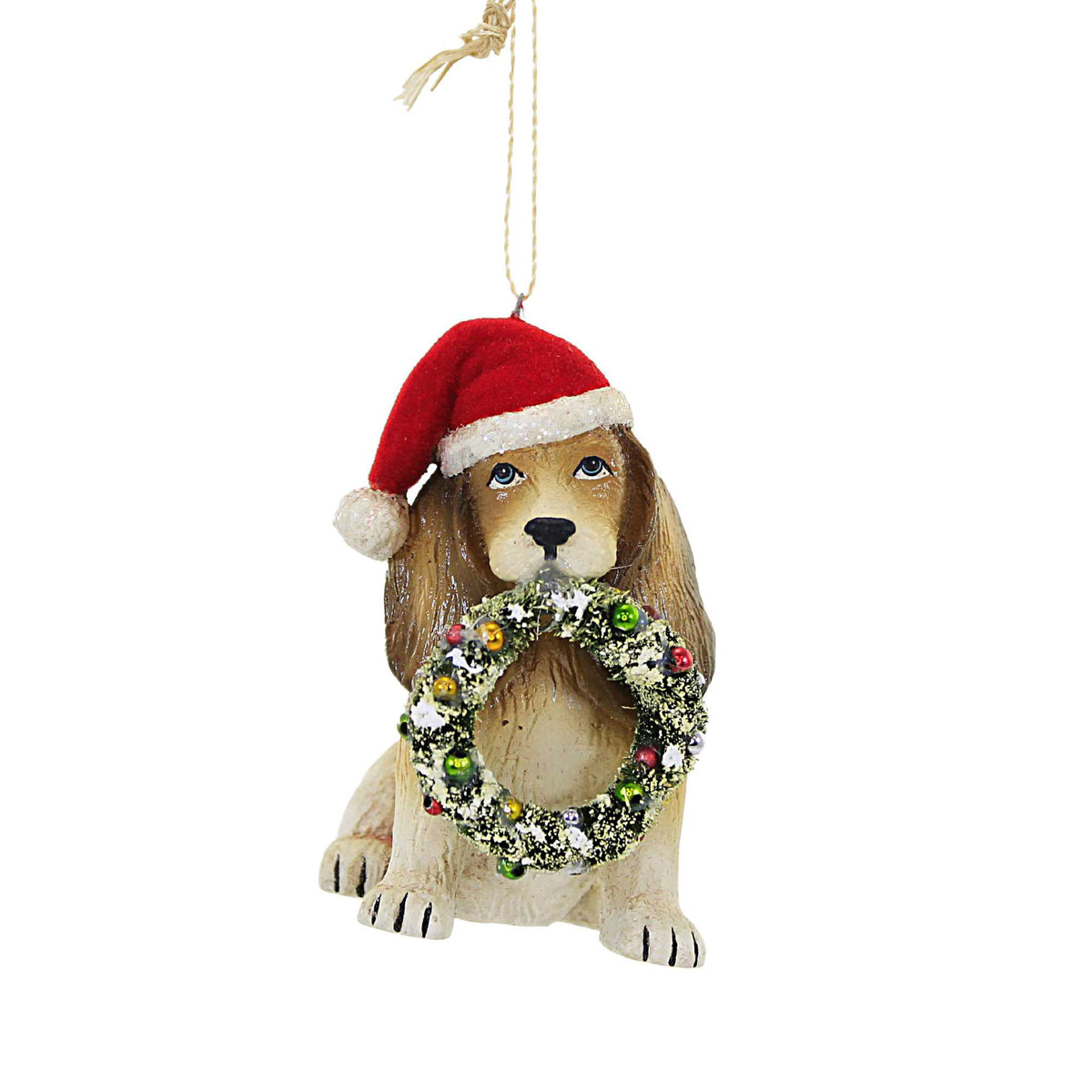 (57783) Puppy With Wreath Ornament