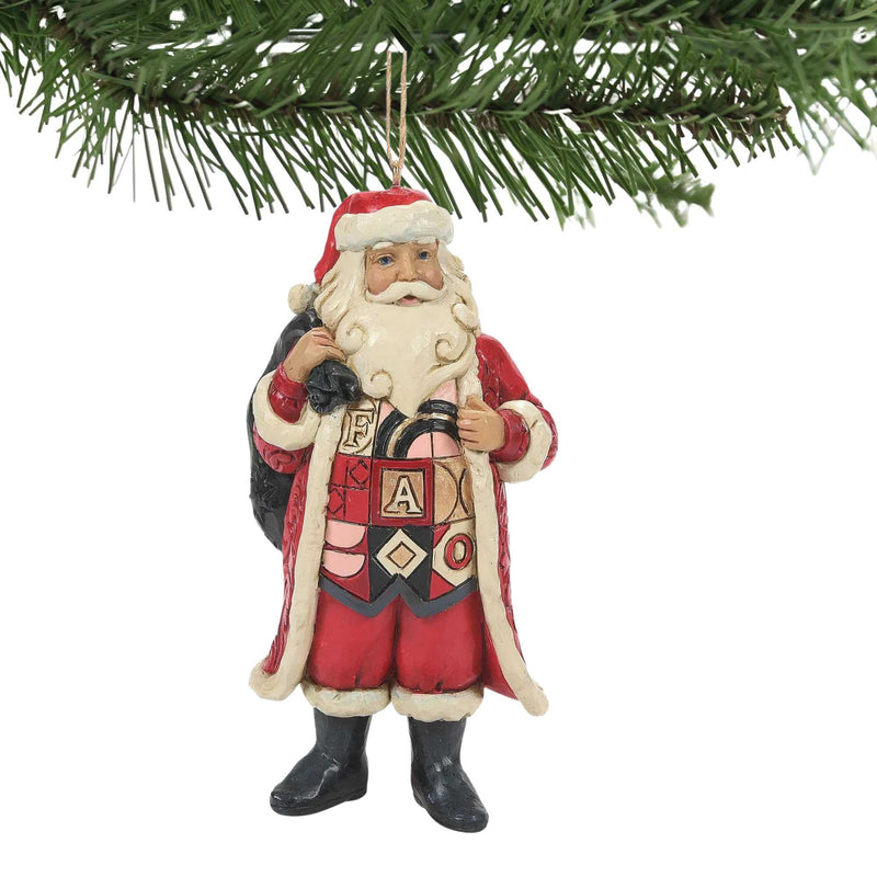 Jim Shore Santa W/Toy Bag Ornament - - SBKGifts.com