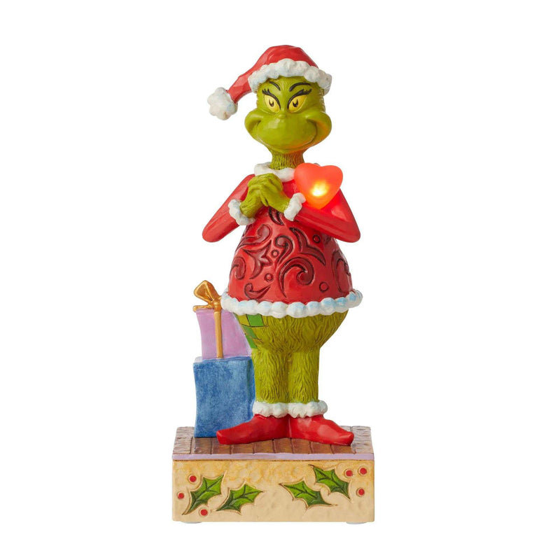 Jim Shore Grinch W/Large Blinking Heart - - SBKGifts.com