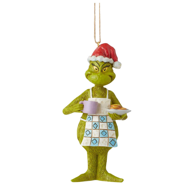 Jim Shore Grinch In Apron W/Cookies Cocoa Polyresin Ornament Dr. Seuss 6010786 (57835)