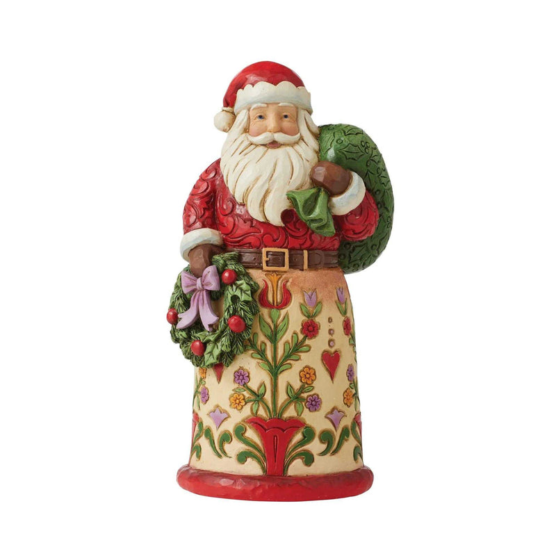 Jim Shore Bringing Christmas Home Polyresin Santa Wreath Bag 6010823 (57859)