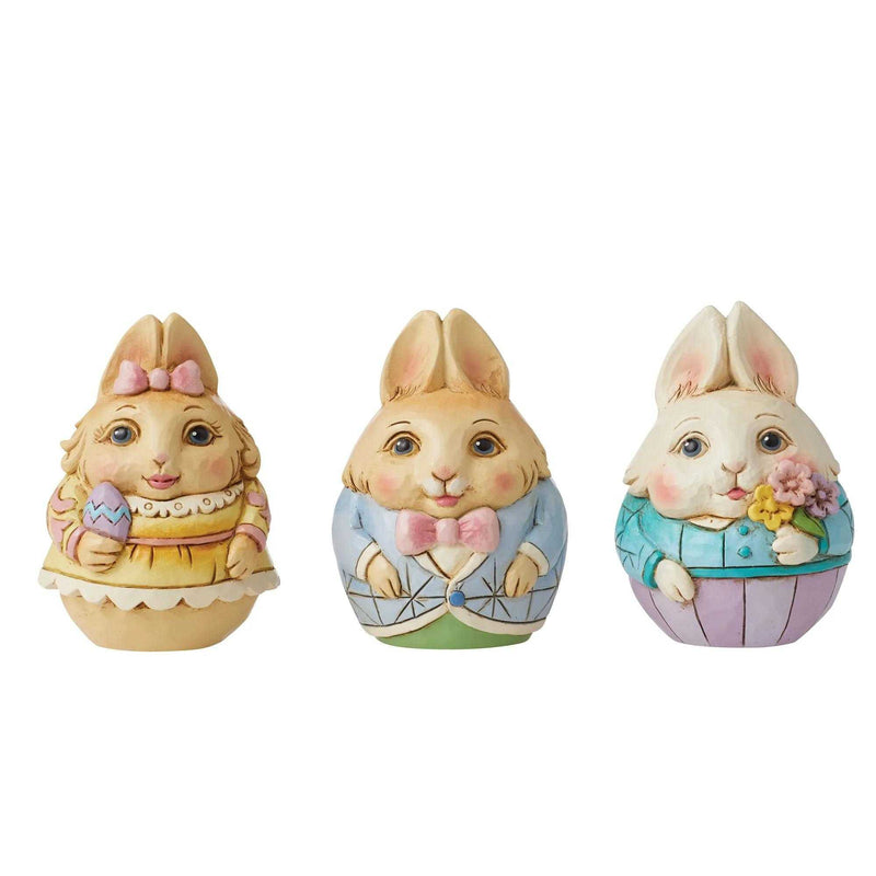 Jim Shore Bunny Eggs Mini Set/3 Polyresin Heartwood Creek 6012273 (57906)