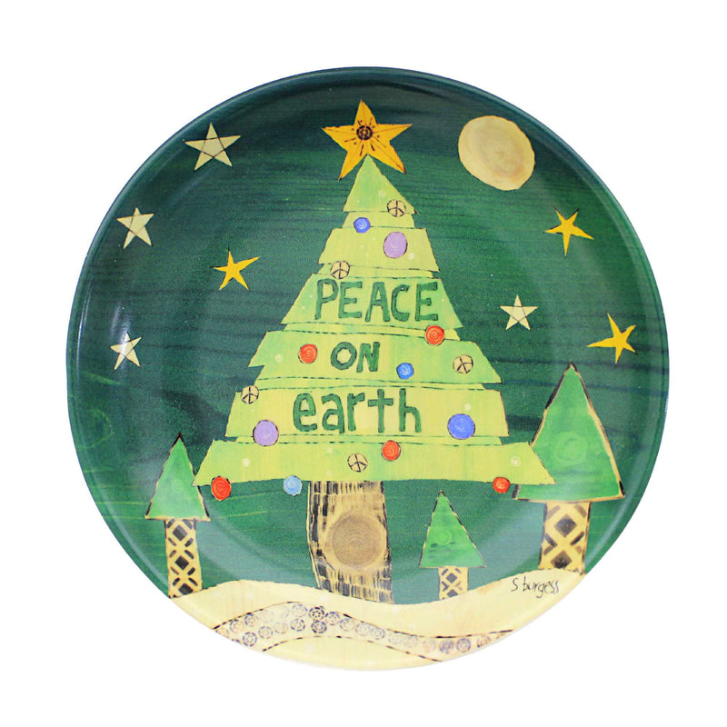 Tabletop Peace Tree Appetizer Plate Stoneware Izzy & Oliver Christmas 6011342 (58294)