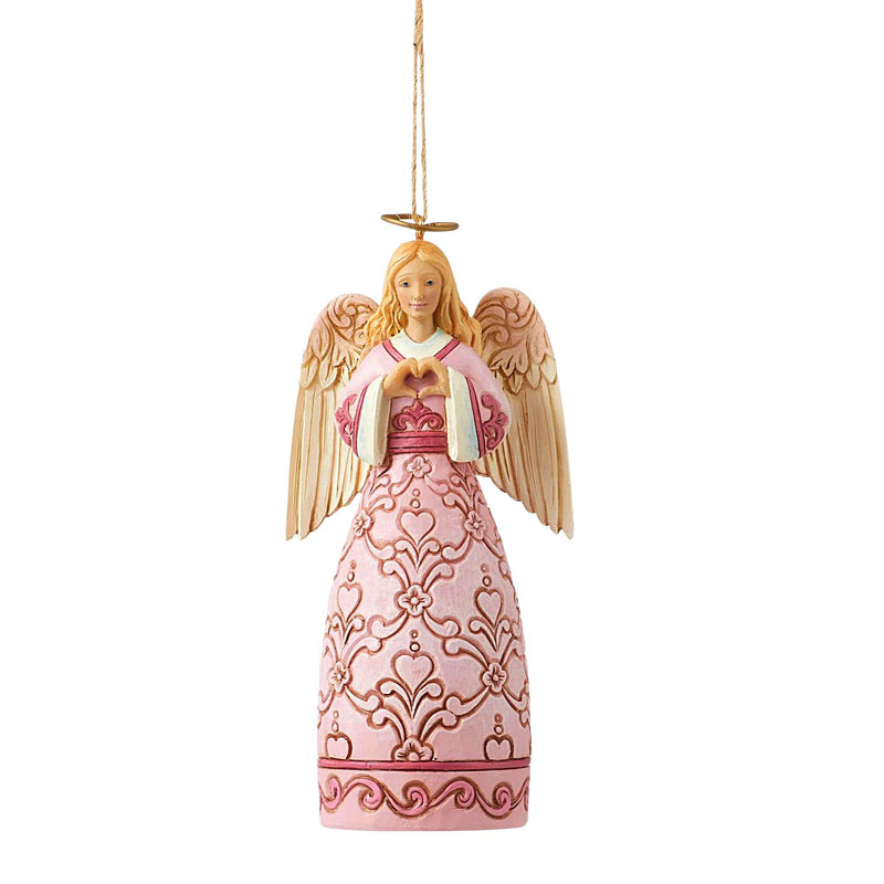 Jim Shore The Rose Pink Angel Ornament Polyresin Breast Cancer 6011681 (58315)
