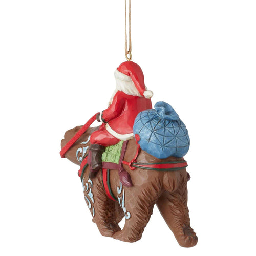 Jim Shore Santa Riding A Bear Ornament - - SBKGifts.com