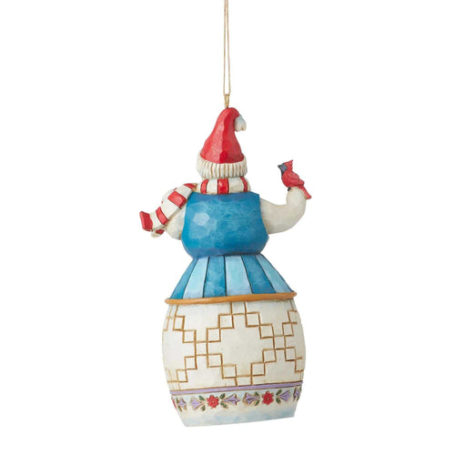 Jim Shore Snowman With Cardinal Scene - - SBKGifts.com