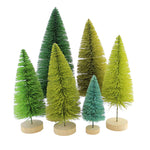 Christmas Green Bottle Brush Trees Sisal Set Of Six Lc1544 (58337)