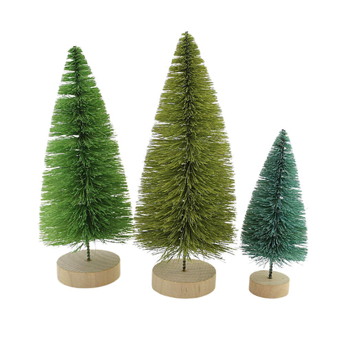 Christmas Green Bottle Brush Trees - - SBKGifts.com
