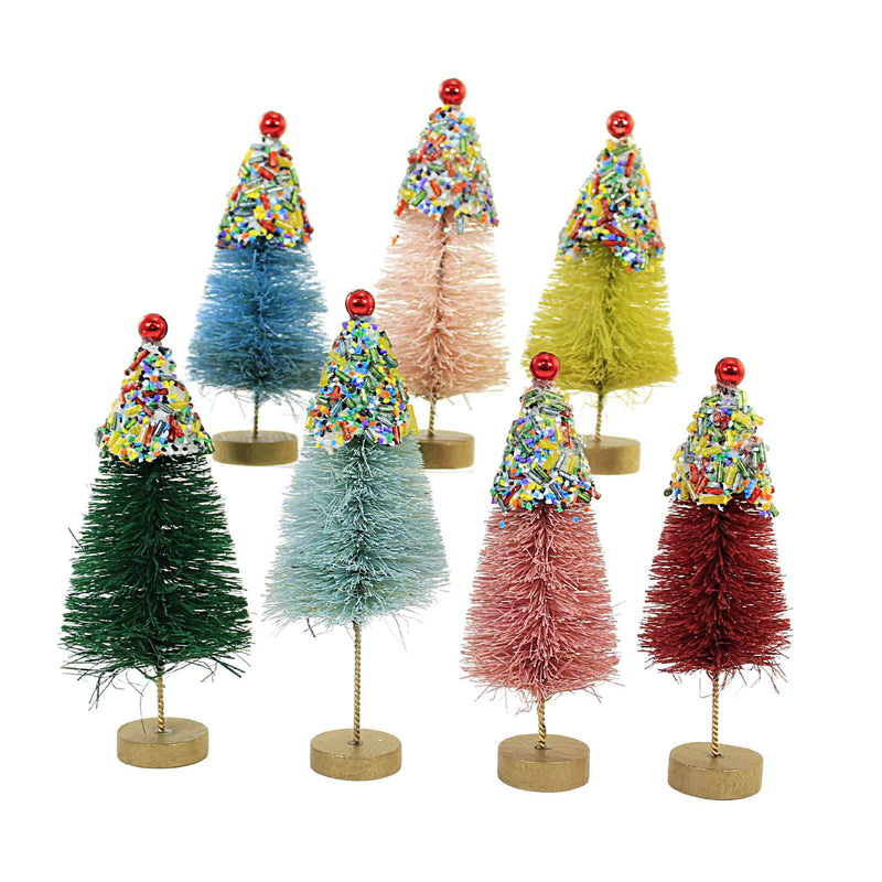 Christmas Mini Christmas Cupcake Trees Sisal Set Of Seven Lc1543 (58339)