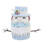 Christmas Happy Pastel Snowman Box Cardboard Container Glittered Tl9420 (58341)