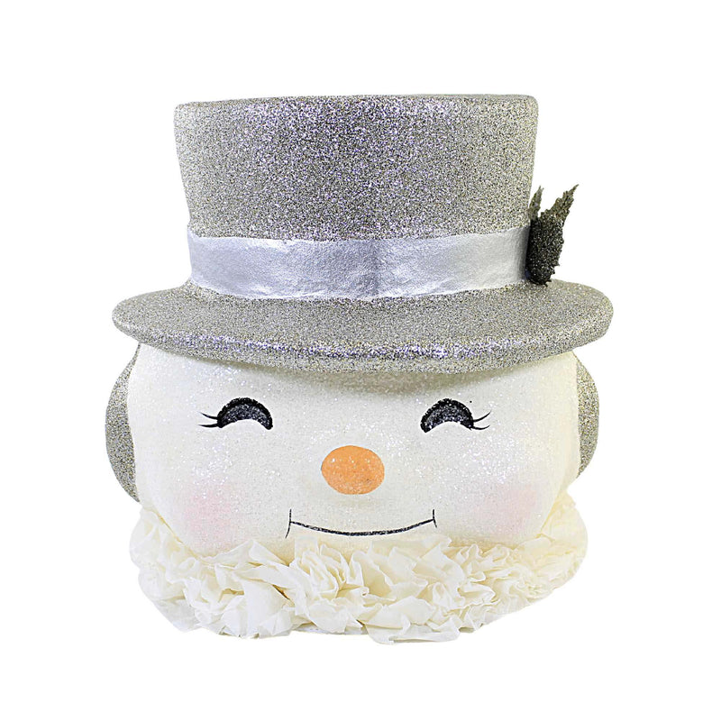 Christmas Happy Snowman Bucket Container Platinum Crepe Paper Tl0226 (58357)