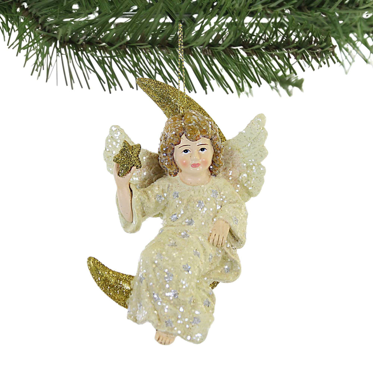 Holiday Ornament Angel In Moon Ornament - - SBKGifts.com