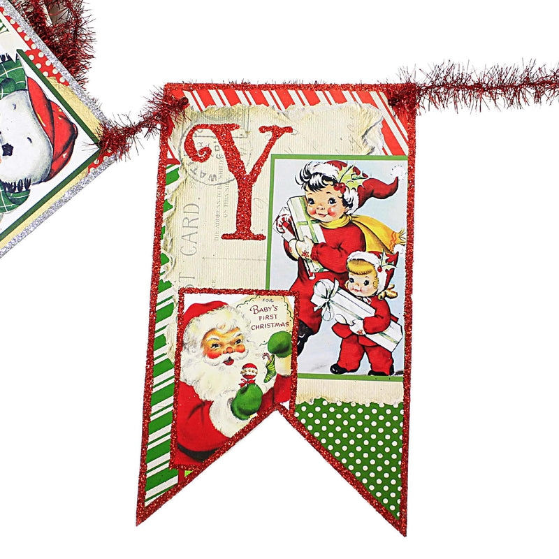 Christmas Jolly Retro Garland Paper Board Santa Snowman Deer Tl7817 (58366)