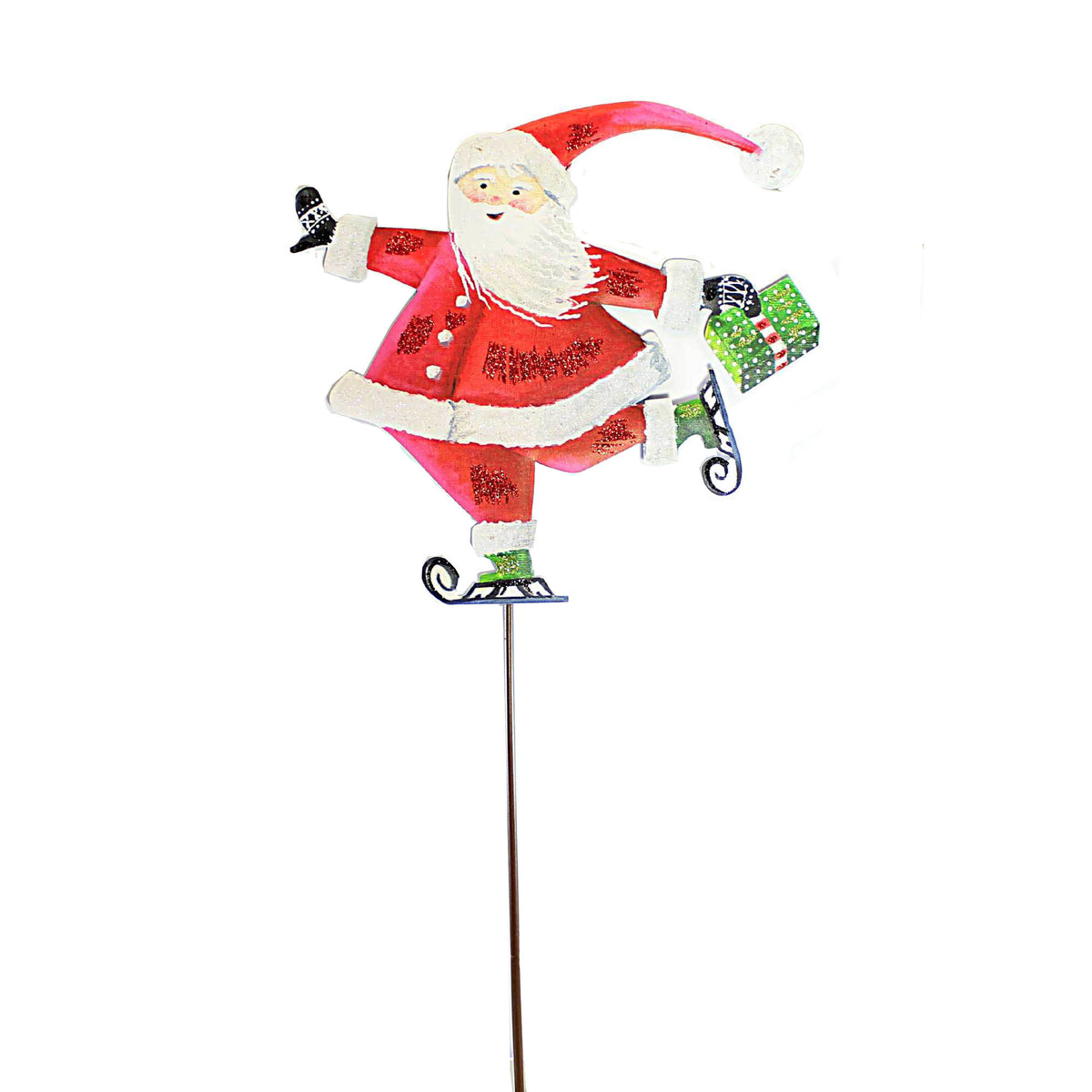 Christmas Gallery Skating Santa Stake - - SBKGifts.com