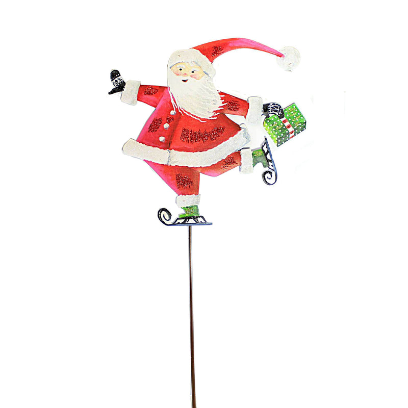 Christmas Gallery Skating Santa Stake - - SBKGifts.com