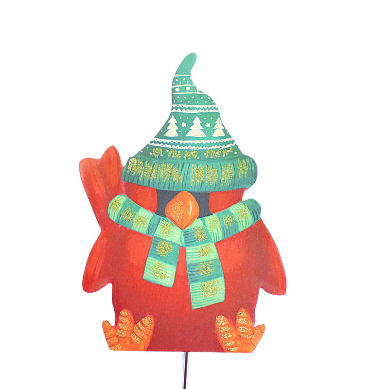 Christmas Pet Cardinal Gnome Stake Metal Holiday Winter C22056 (58369)