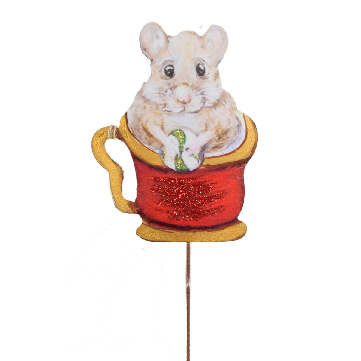 Christmas Tea Time Mice Set/2 Stakes - - SBKGifts.com