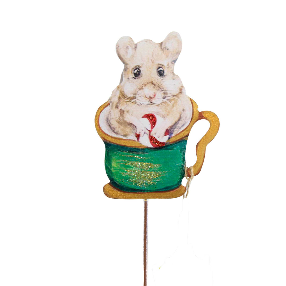 Christmas Tea Time Mice Set/2 Stakes - - SBKGifts.com
