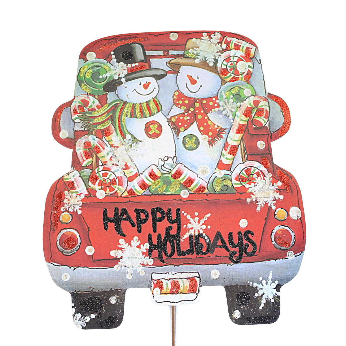 (58377) Snowman Truck Charm Yard