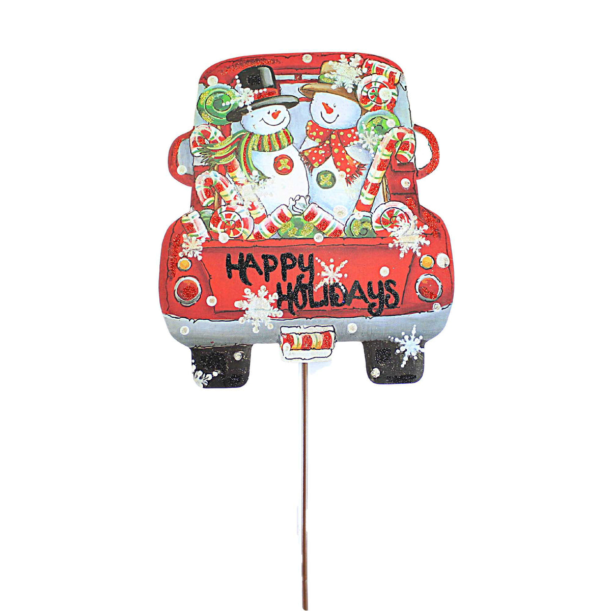 Christmas Snowman Truck Charm Yard - - SBKGifts.com